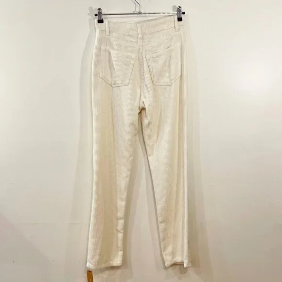 Last Chance! New Ref Cynthia Button Fly Corduroy Straight Leg Pants Cream 25 - Picture 5 of 8
